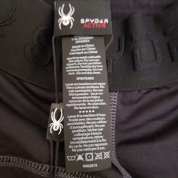 Spyder Active Mens Black Legging Tights Base Layer Banded Pro Web New Medium - Picture 11 of 13